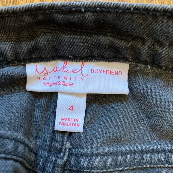 Isabel Maternity washed black boyfriend jeans under belly side panel size 4 - Picture 2 of 5